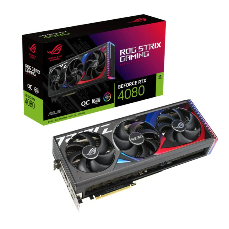 Asus ROG Strix GeForce RTX 4080 Super 16GB GDDR6X OC Gaming Graphics Card - Black - كرت الشاشة